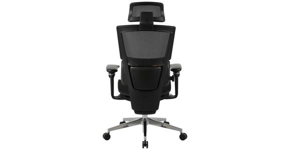 DREHSTUHL  in Netzbespannung Schwarz  - Schwarz/Alufarben, KONVENTIONELL, Kunststoff/Textil (70,5/114/130/66,5cm) - Novel