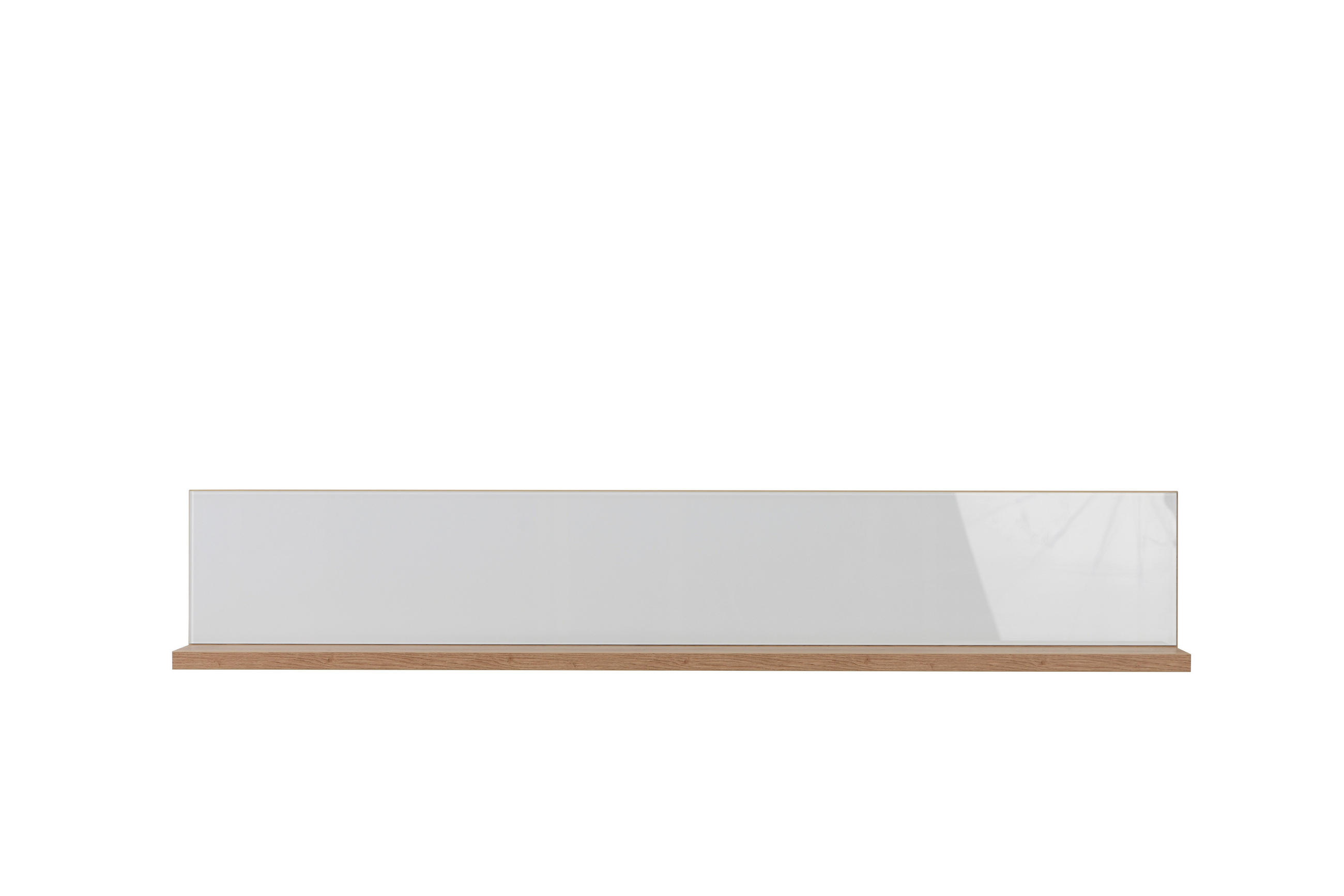 FALIPOLC 137,5/19,5/24,5 cm  - tölgyfa/fehér, Basics, faalapú anyag/Üveg (137,5/19,5/24,5cm) - Cantus