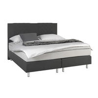 BOXSPRINGBETT 140/200 cm  in Anthrazit, Hellgrau  - Anthrazit/Hellgrau, Design, Holz/Metall (140/200cm) - Livetastic