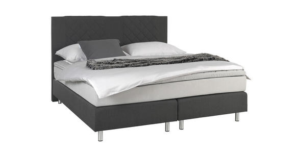 BOXSPRINGBETT 180/200 cm  in Anthrazit, Hellgrau  - Anthrazit/Hellgrau, Design, Holz/Textil (180/200cm) - Carryhome