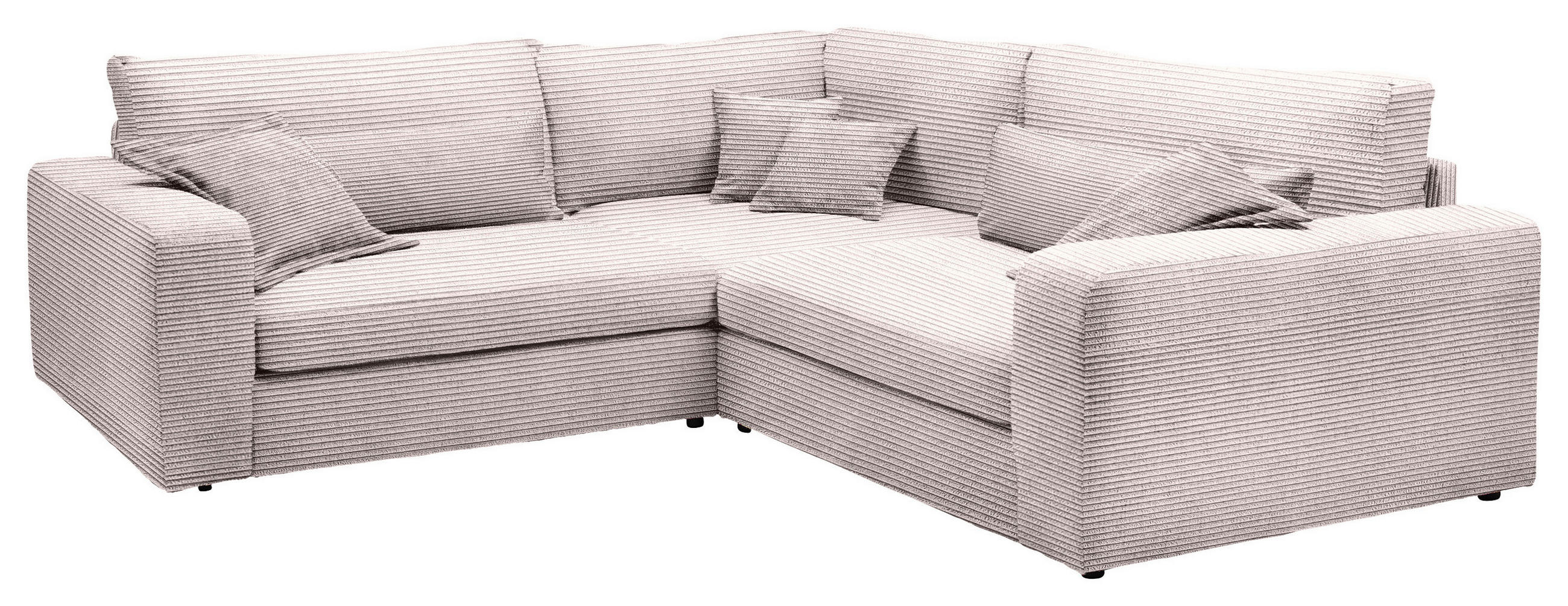 ECKSOFA  Rosa Cord  - Schwarz/Rosa, KONVENTIONELL, Kunststoff/Textil (248/248cm) - Carryhome