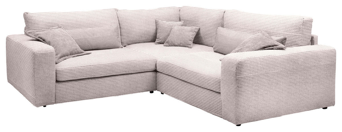 ECKSOFA  Rosa Cord  - Schwarz/Rosa, KONVENTIONELL, Kunststoff/Textil (248/248cm) - Carryhome