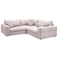 ECKSOFA  Rosa Cord  - Schwarz/Rosa, KONVENTIONELL, Kunststoff/Textil (248/248cm) - Carryhome