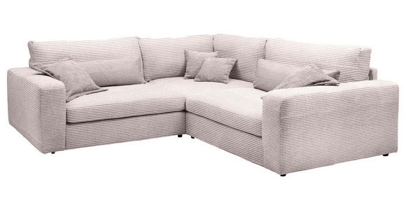 ECKSOFA  Rosa Cord  - Schwarz/Rosa, KONVENTIONELL, Kunststoff/Textil (248/248cm) - Carryhome