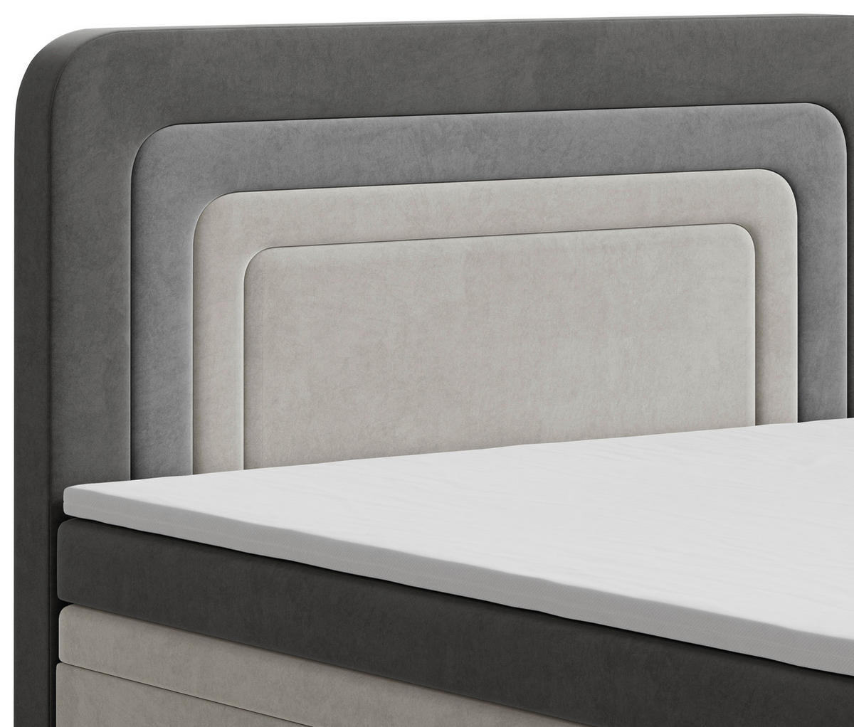 BOXBETT 140/200 cm  in Hellgrau, Dunkelgrau  - Dunkelgrau/Hellgrau, MODERN, Holz/Kunststoff (140/200cm) - MID.YOU