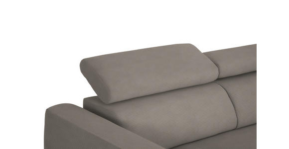 ECKSOFA Graubraun Feincord - Graubraun/Schwarz, Design, Textil/Metall (280/205cm) - Xora