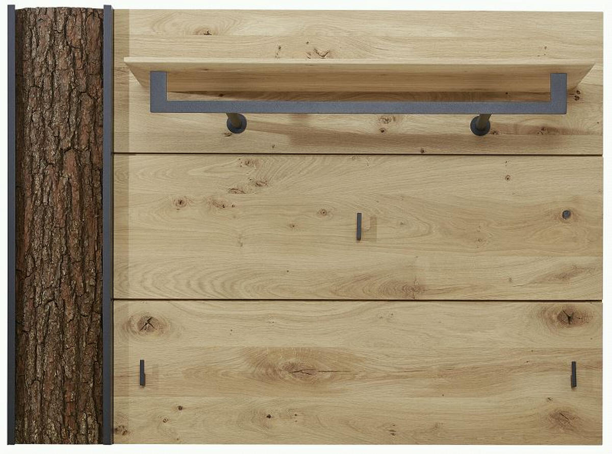 GARDEROBENPANEEL  in 118/87/35 cm  - Eichefarben/Anthrazit, Design, Holz/Metall (118/87/35cm) - Valnatura