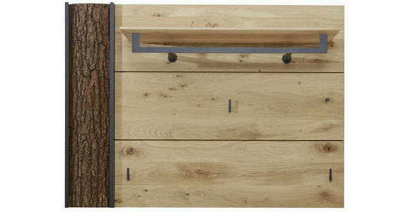 GARDEROBENPANEEL  in 118/87/35 cm  - Eichefarben/Anthrazit, Design, Holz/Metall (118/87/35cm) - Valnatura