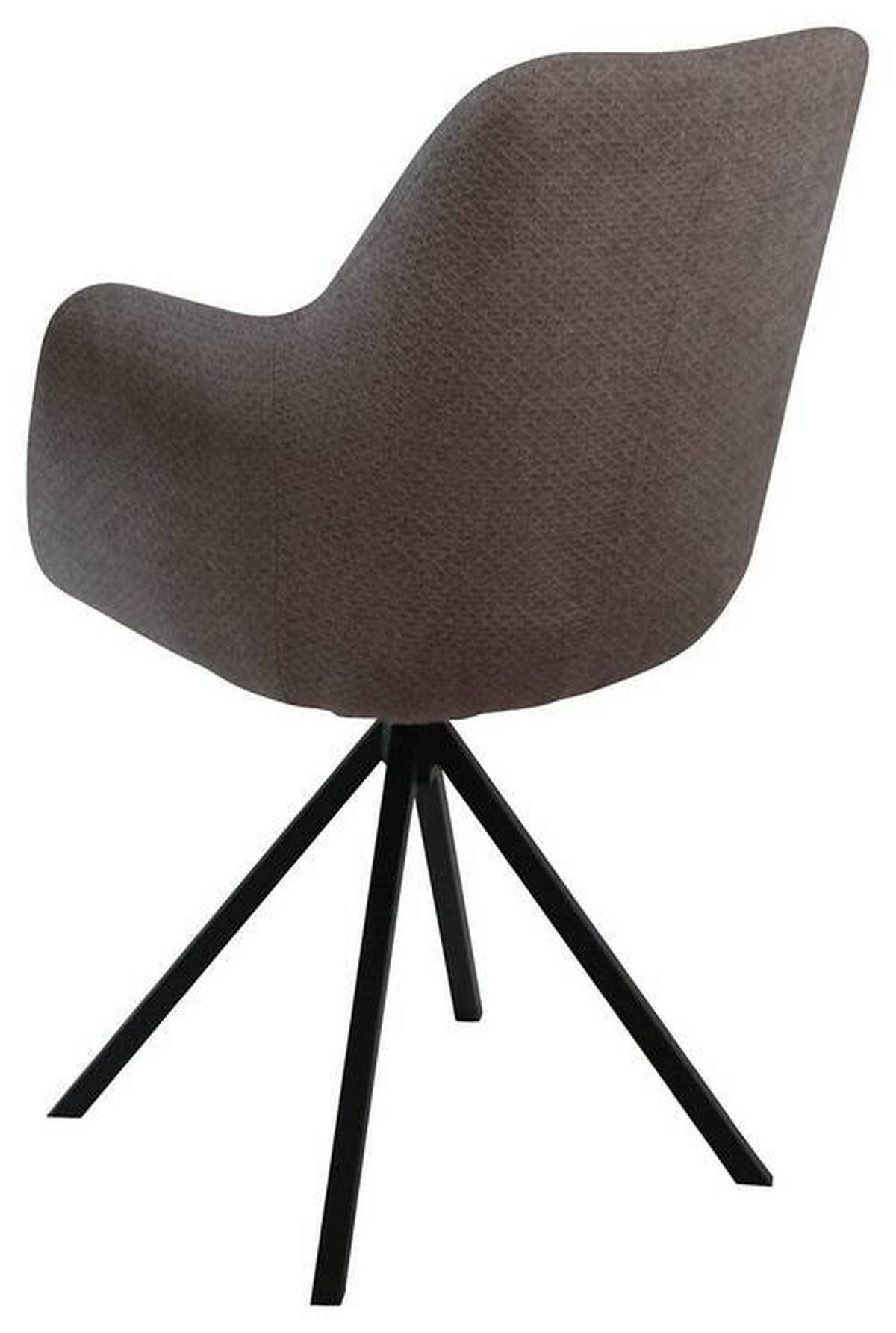 ARMLEHNSTUHL  in Stahl Chenille  - Hellgrau/Schwarz, Design, Textil/Metall (57/85,5/65cm) - Voleo