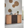 SIDEBOARD 150,9/84,7/44,2 cm  - Dunkelbraun/Erlefarben, Natur, Holz/Metall (150,9/84,7/44,2cm) - Valnatura