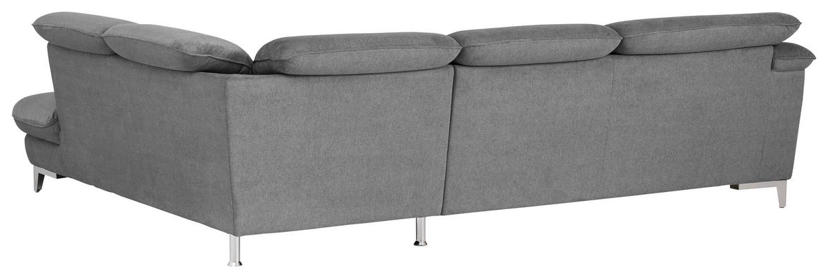 ECKSOFA in Chenille Grau  293/232 cm  - Chromfarben/Grau, Design, Textil/Metall (293/232cm) - Livetastic