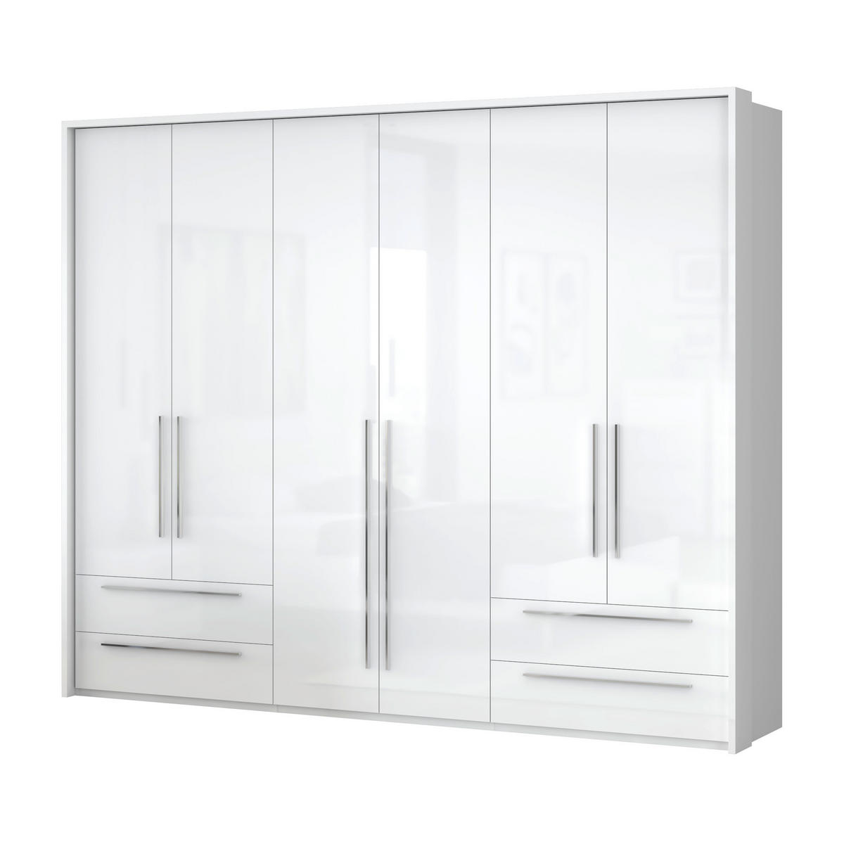 ORMAR SA KLASIČNIM VRATIMA bela, bela visoki sjaj  277/226/60 cm  - bela visoki sjaj/bela, Dizajnerski, pločasti materijal/plastika (277/226/60cm)