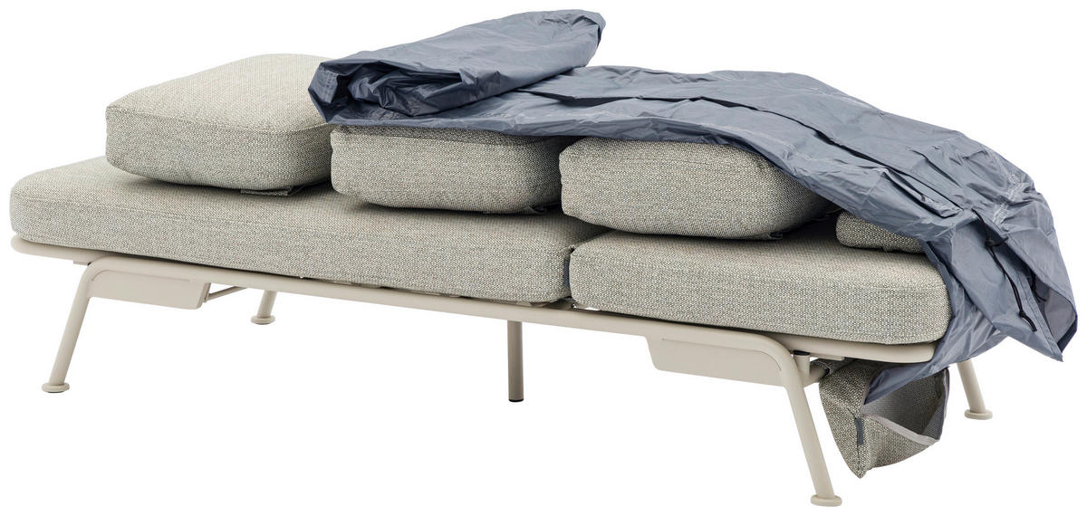 GARTENBANK 199/78/81 cm  in Taupe, Hellgrau  - Taupe/Hellgrau, Design, Textil/Metall (199/78/81cm) - Zebra 