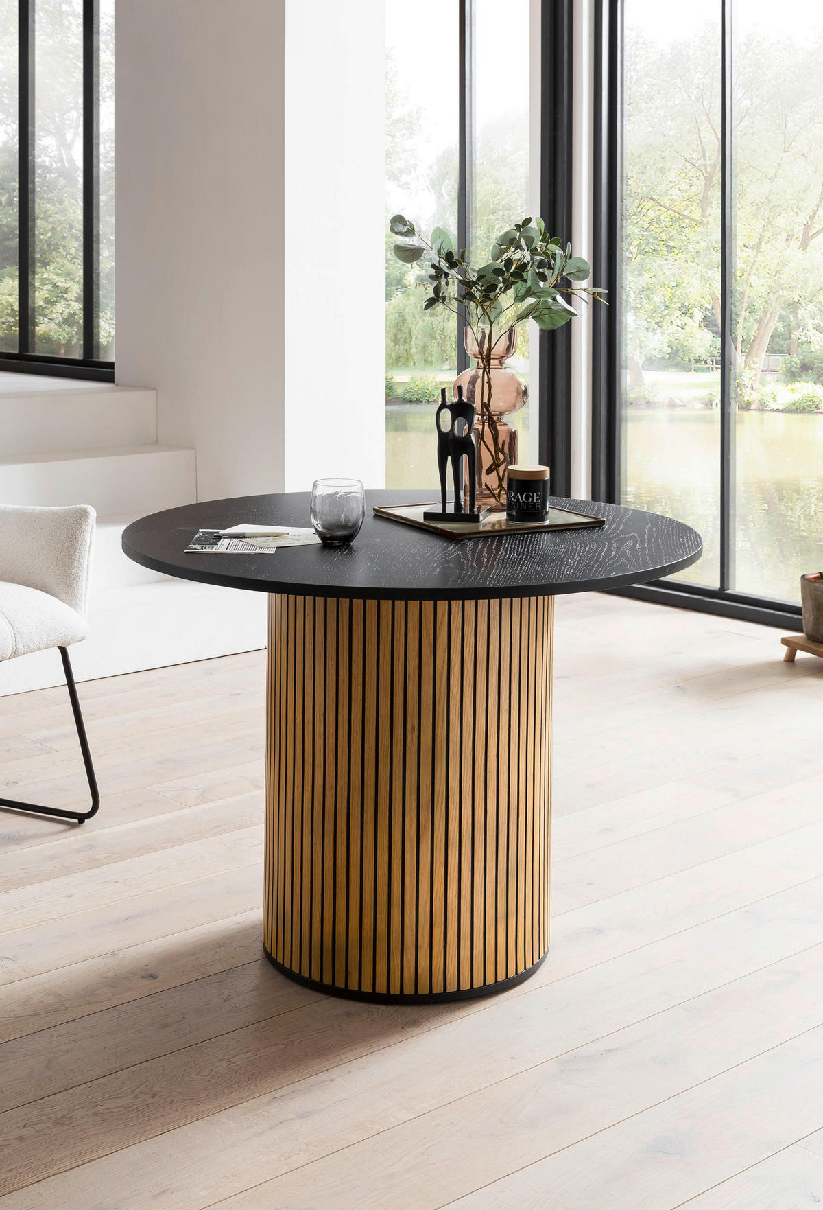 ESSTISCH in Holz, Metall, Holzwerkstoff 100/100/75 cm  - Schwarz/Naturfarben, MODERN, Holz/Holzwerkstoff (100/100/75cm) - Livetastic