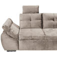 ECKSOFA in Mikrovelours Creme  - Creme/Schwarz, KONVENTIONELL, Kunststoff/Textil (275/170cm) - Carryhome