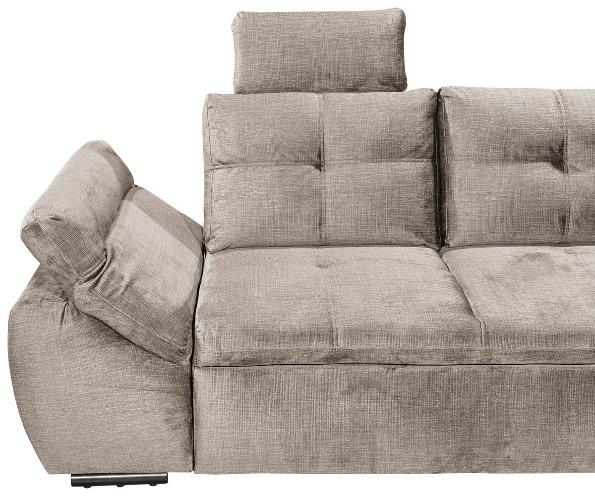 ECKSOFA in Mikrovelours Creme  - Creme/Schwarz, Konventionell, Kunststoff/Textil (275/170cm) - Carryhome