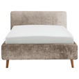 POLSTERBETT 140/200 cm  in Beige  - Eichefarben/Beige, Design, Holz/Textil (140/200cm) - Xora