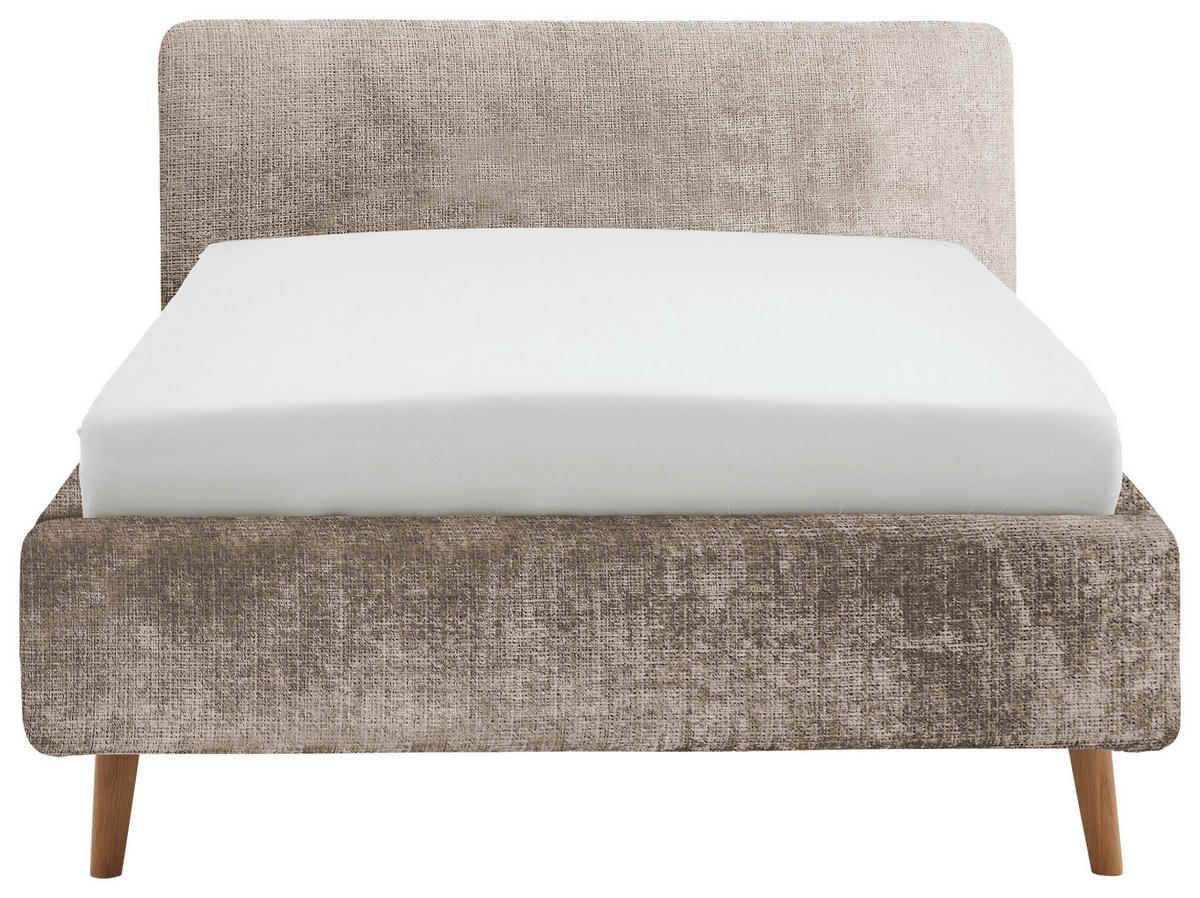 POLSTERBETT 140/200 cm  in Beige  - Eichefarben/Beige, Design, Holz/Textil (140/200cm) - Xora