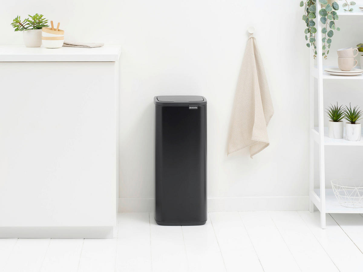 KANTA SA PAPUČICOM  30 l   - crna/antracit, Dizajnerski, metal/plastika (28/65/30,5cm) - Brabantia