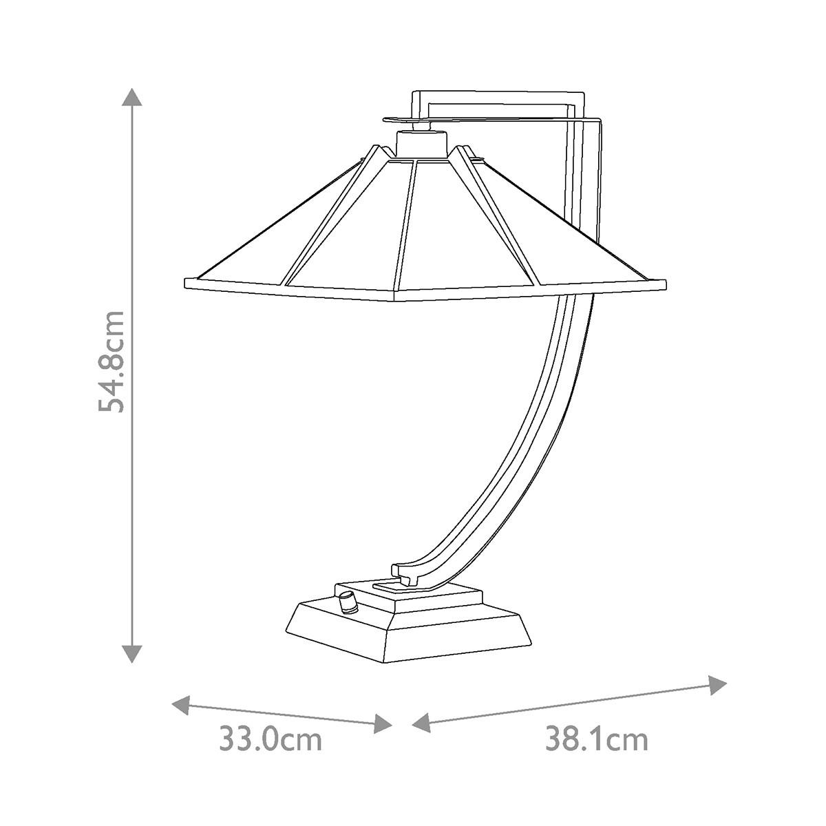 NAMIZNA SVETILKA  Pomeroy          54.8 cm   - temno rjava/barve jantarja, Konvencionalno, kovina/steklo (54.8cm) - Elstead Lighting