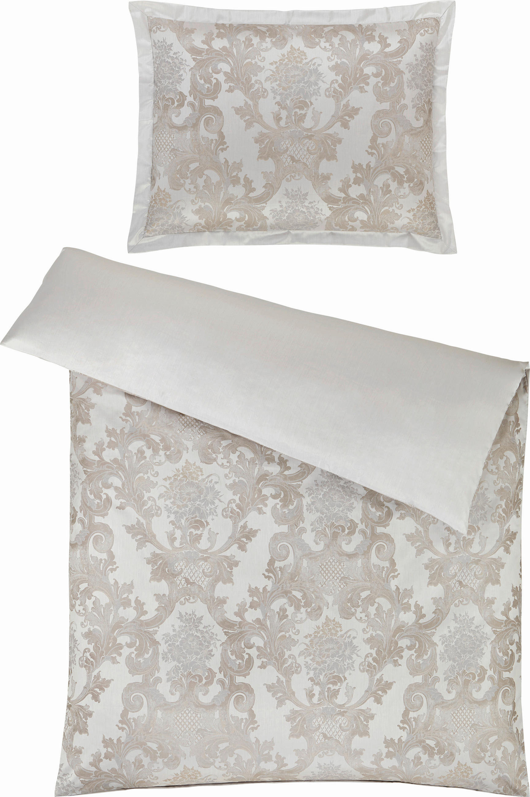 WENDEBETTWÄSCHE Jacquard 140/200 cm  - Silberfarben, LIFESTYLE, Textil (140/200cm) - Curt Bauer