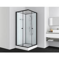DUSCHKABINE 90/203/90 cm  in Schwarz  - Schwarz, Basics, Glas (90/203/90cm)