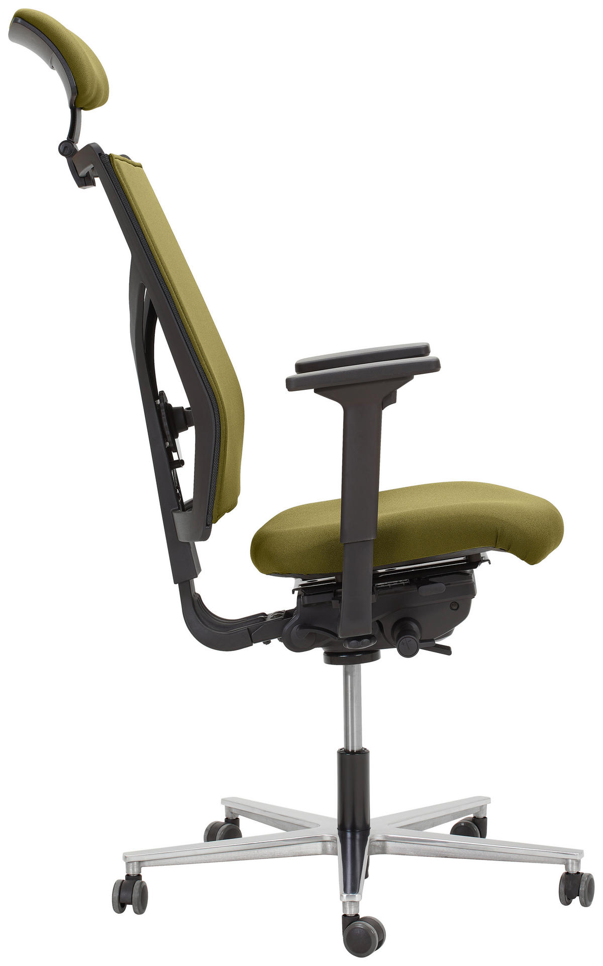 DREHSTUHL Grün, Schwarz, Alufarben  - Schwarz/Alufarben, KONVENTIONELL, Kunststoff/Textil (63/105/46cm) - Dieter Knoll