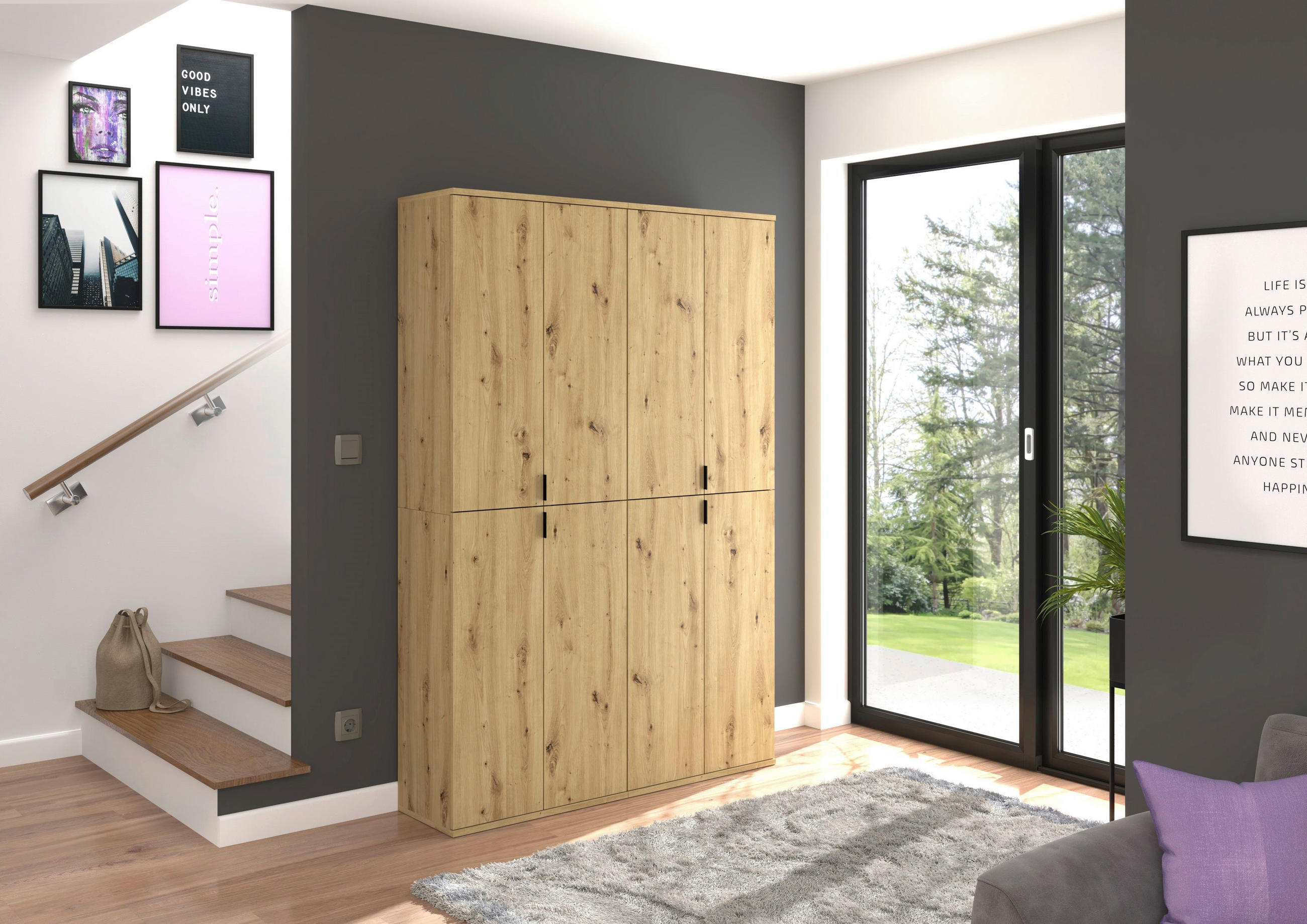 GARDEROBENSCHRANK 122/193/34 cm  - KONVENTIONELL, Holzwerkstoff/Kunststoff (122/193/34cm) - MID.YOU