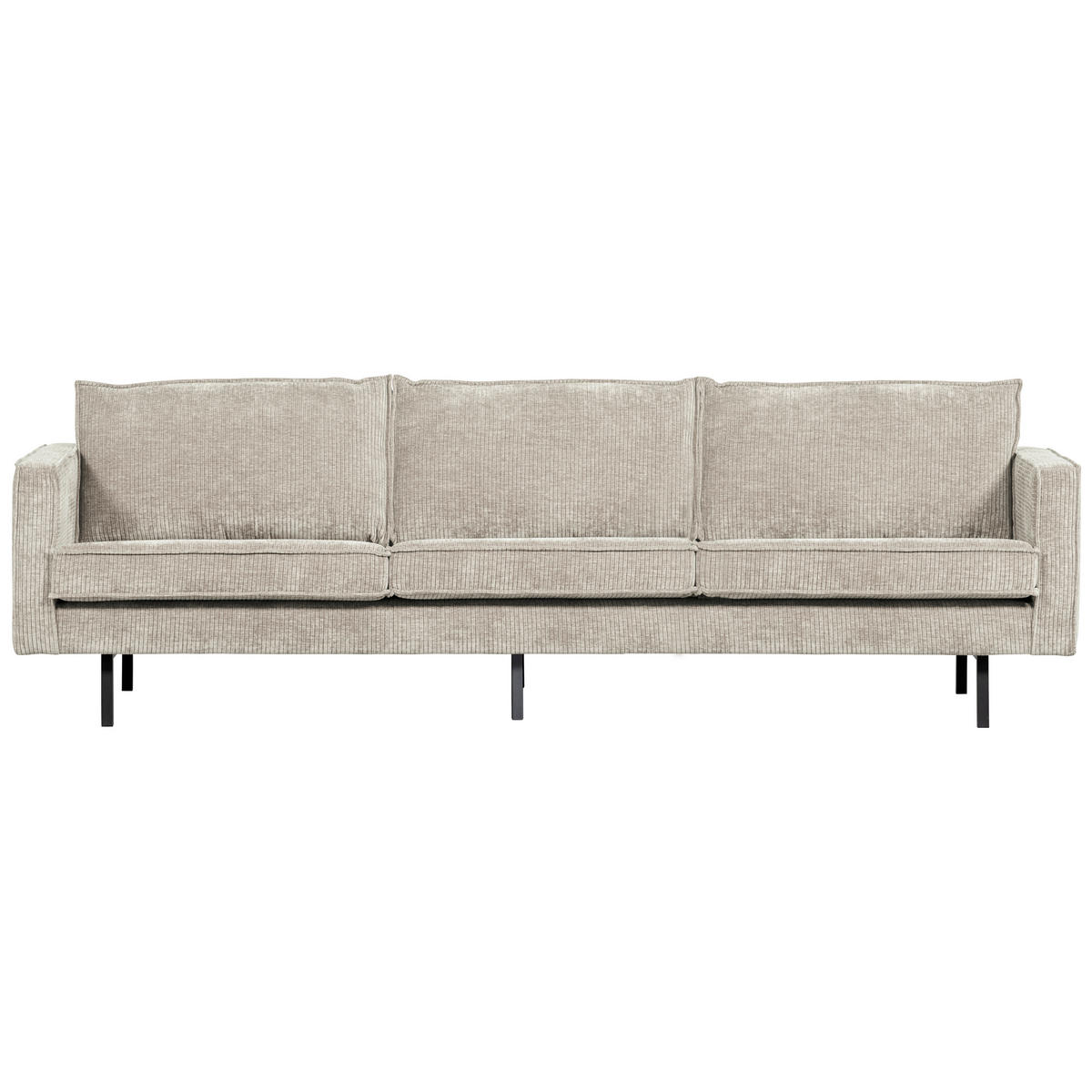 3-SITZER-SOFA Rodeo gerippt Sandfarben  - Sandfarben/Schwarz, MODERN, Textil/Metall (277/85/86cm) - Livetastic