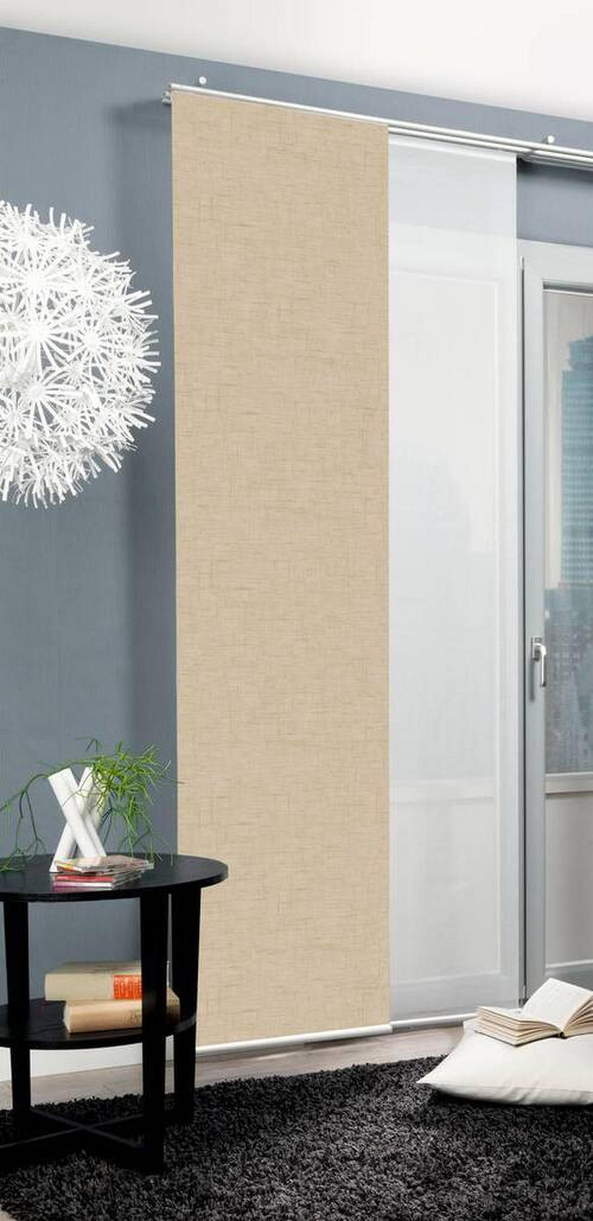FLÄCHENVORHANG in Sandfarben blickdicht  - Sandfarben, ROMANTIK / LANDHAUS, Textil (60/245cm)