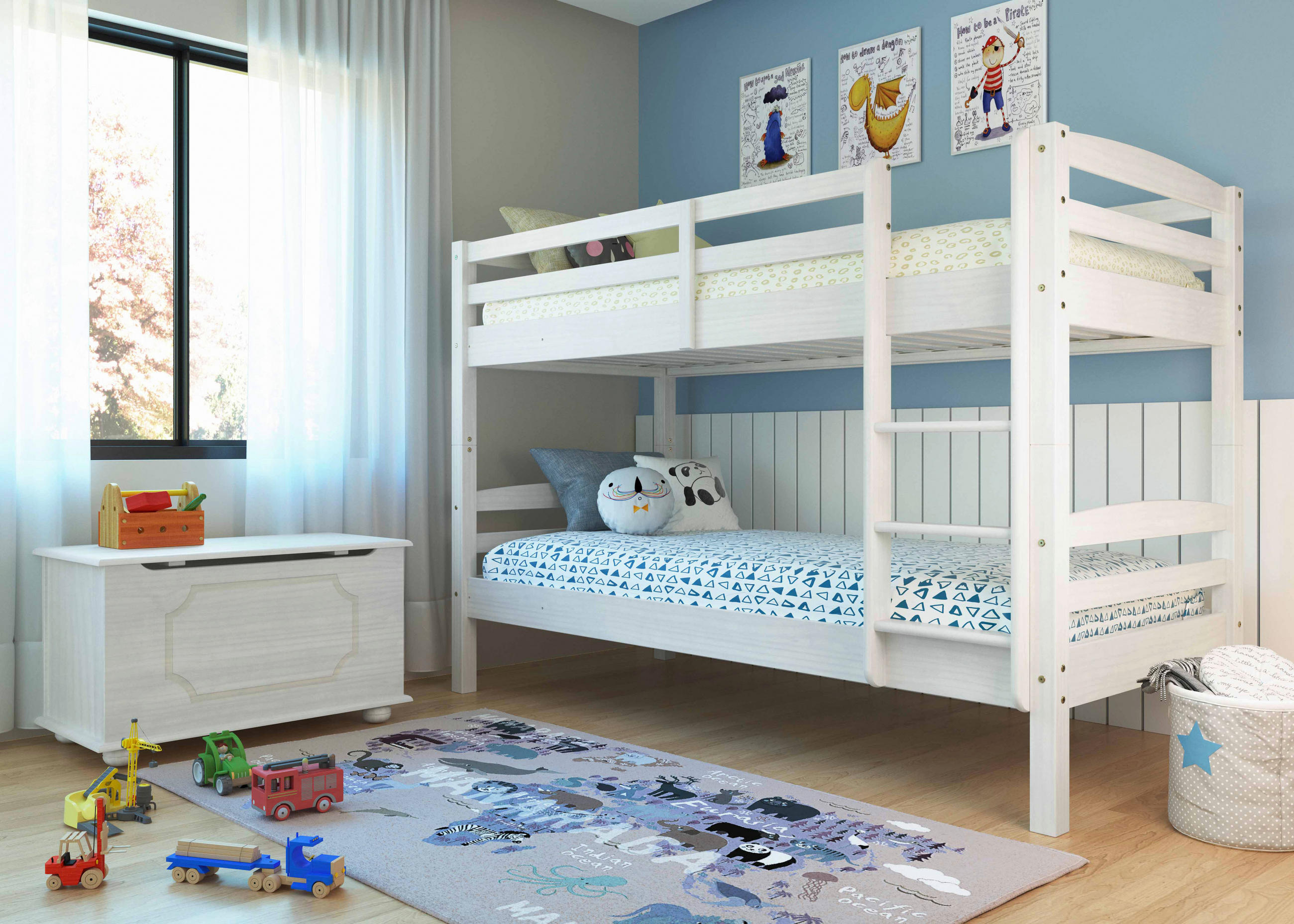 ETAGENBETT - Weiß, KONVENTIONELL, Holz (90/200cm) - Livetastic