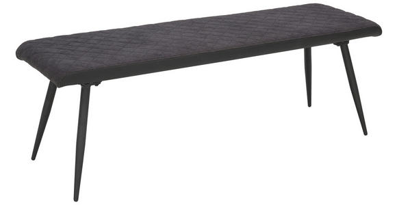 SITZBANK 140/48/42 cm in Anthrazit, Schwarz - Anthrazit/Schwarz, Design, Textil/Metall (140/48/42cm) - Carryhome