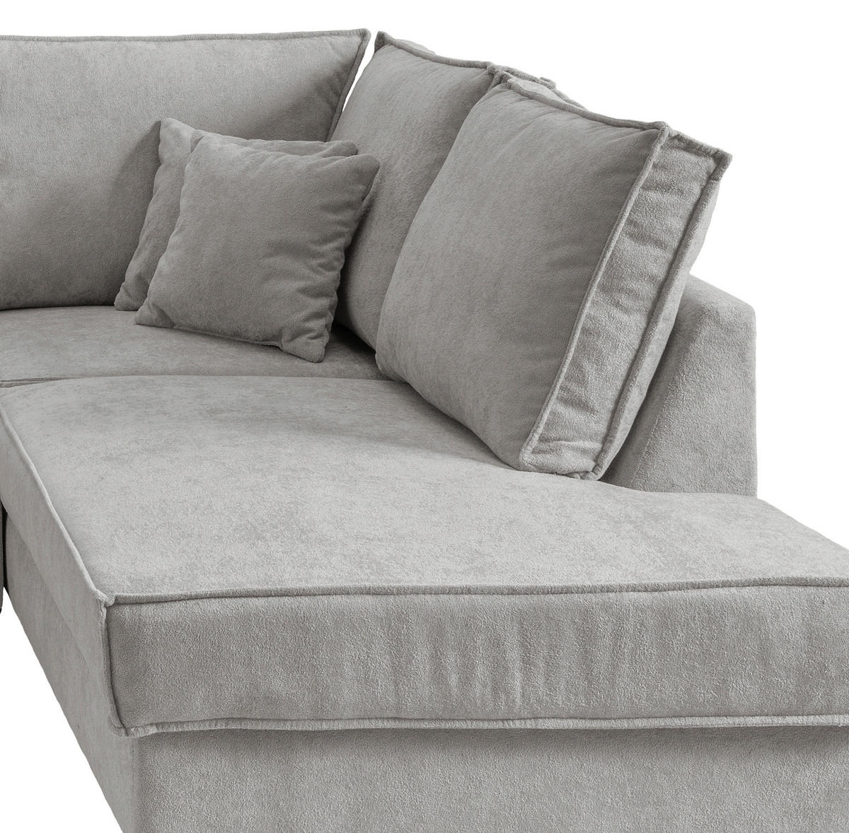 SJEDEĆA GARNITURA tekstil  srebrne boje   - srebrne boje/crna, Moderno, tekstil/metal (150/309/198cm) - MID.YOU