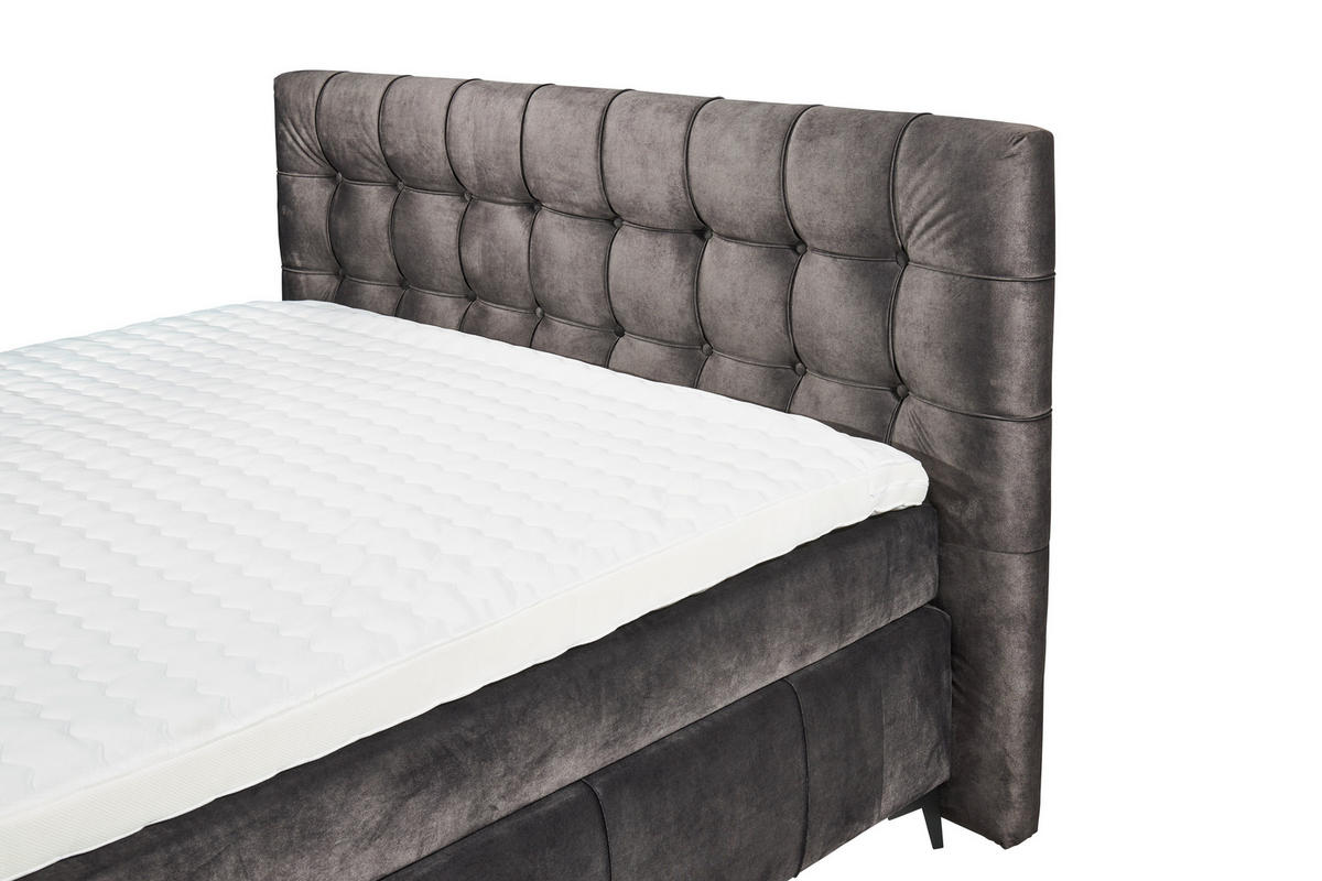 BOXSPRINGBETT 180/200 cm  in Dunkelbraun  - Dunkelbraun/Schwarz, Konventionell, Kunststoff/Textil (180/200cm) - Modante