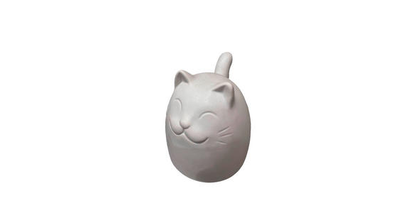 DEKOKATZE - Weiß, Trend, Keramik (10,3/12,2/13,2cm) - Ambia Home