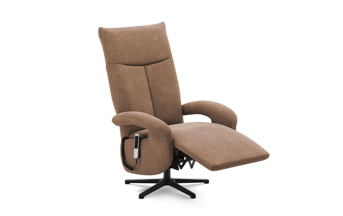 SESSEL in Flachgewebe Hellbraun  - Hellbraun/Schwarz, Konventionell, Textil/Metall (74/112/82cm) - Sit & More