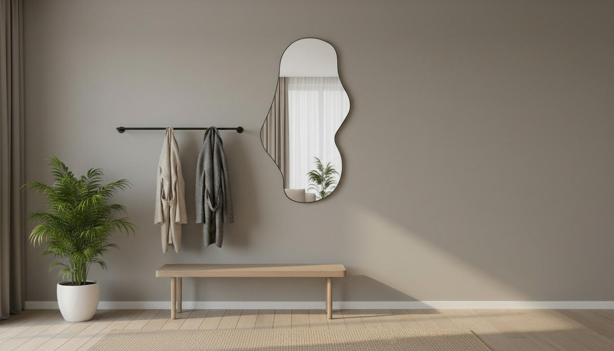 WANDSPIEGEL 60/110/1,5 cm    in wellenförmig  - Schwarz, Design, Glas/Metall (60/110/1,5cm) - Xora