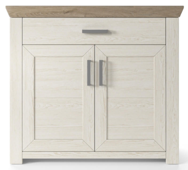 SCHUHSCHRANK Eichefarben, Pinienfarben  - Eichefarben/Weiß, Basics, Holzwerkstoff/Metall (104,5/93,4/42,2cm) - SetOne by Musterring