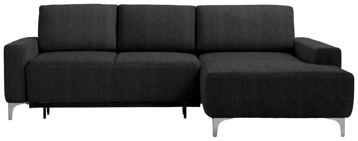 ECKSOFA Anthrazit Chenille  - Anthrazit/Alufarben, Design, Textil/Metall (248/160cm) - Sedda