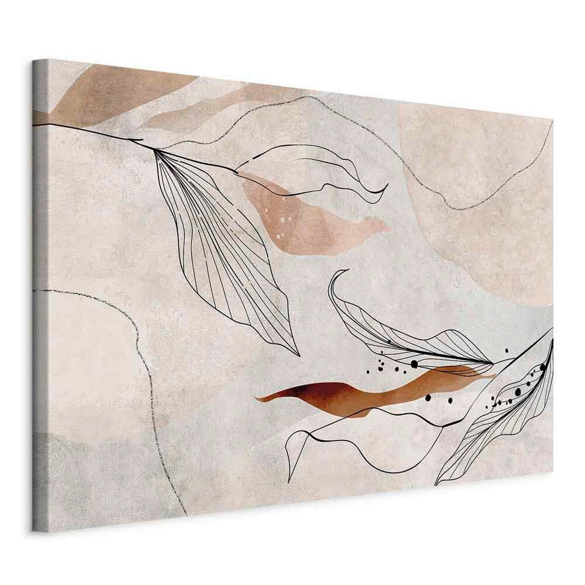 LEINWANDBILD Abstraktes, Blätter 60/40/1,2 cm  - Beige, Basics, Holzwerkstoff/Textil (60/40/1,2cm) - artgeist