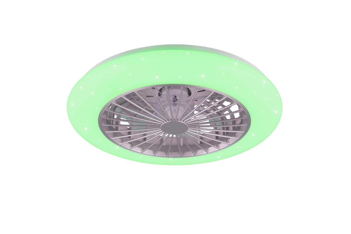 DECKENVENTILATOR  49/16,5 cm    - Weiss/Silberfarben, Konventionell, Kunststoff (49/16,5cm)