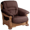 SESSEL in Echtleder Dunkelrot  - Eichefarben/Dunkelrot, Lifestyle, Leder/Holz (104/95/95cm) - Max Winzer