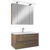 BADEZIMMER 4-teilig  in 82,2 cm  - Chromfarben/Braun, Basics, Glas/Keramik (82,2cm)