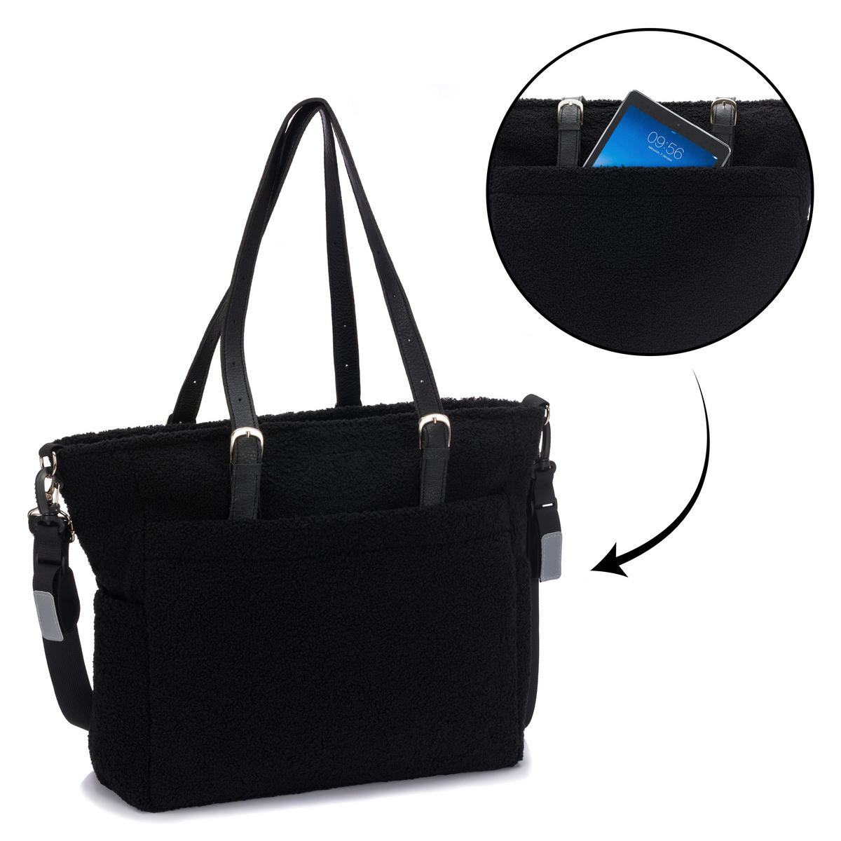 WICKELTASCHE  - Schwarz, Basics, Kunststoff (39/15/36cm) - Jimmylee