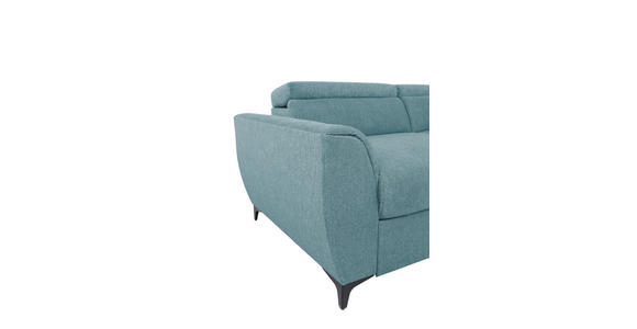 ECKSOFA Petrol Velours - Petrol/Schwarz, KONVENTIONELL, Textil/Metall (255/217cm) - Carryhome