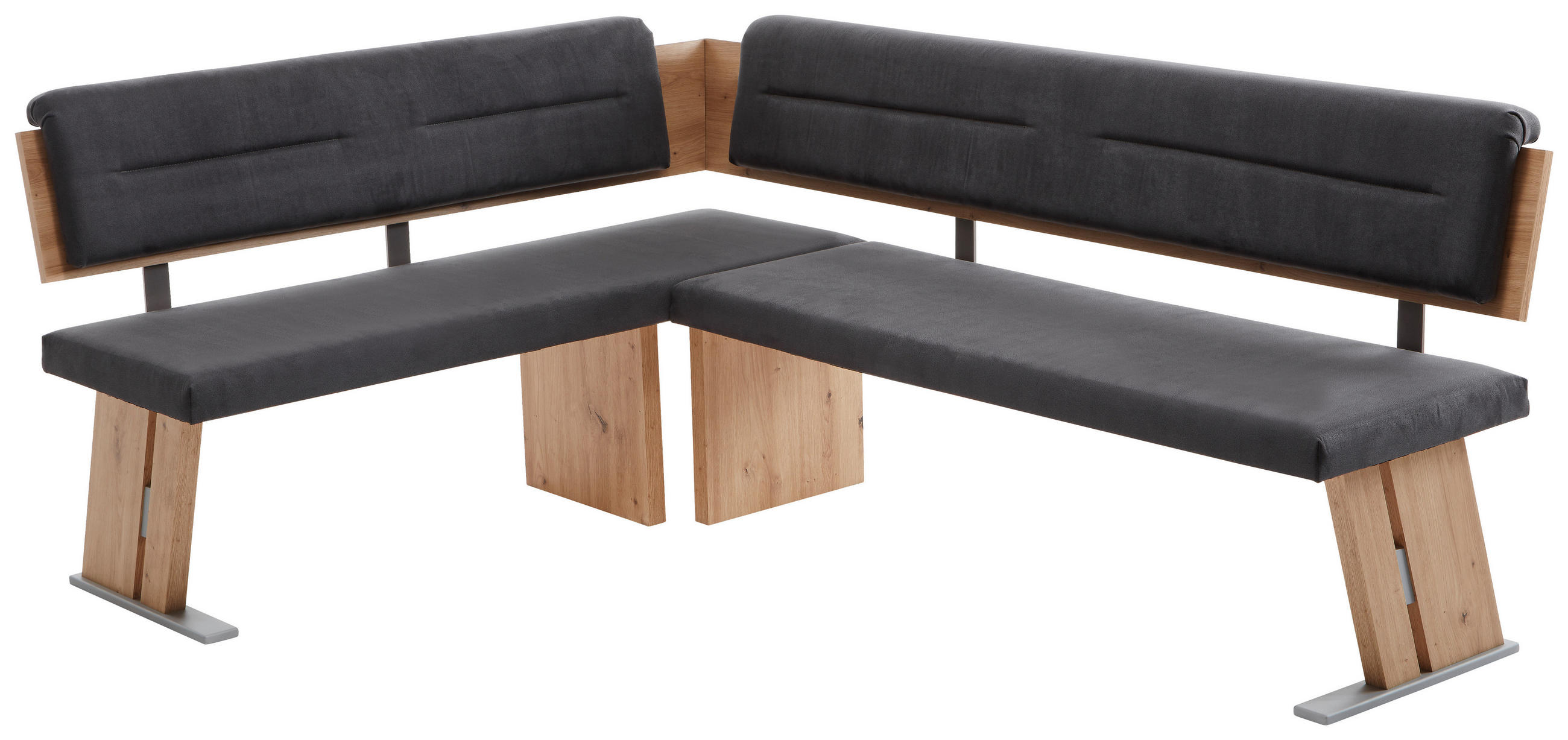 KOTNA KLOP, kovina, tekstil, leseni material antracit, barve hrasta, barve nerjavečega jekla  - barve nerjavečega jekla/barve hrasta, Konvencionalno, kovina/tekstil (155/205cm) - Cantus