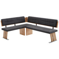 KOTNA KLOP, leseni material, tekstil, kovina barve nerjavečega jekla, barve hrasta, antracit  - barve nerjavečega jekla/barve hrasta, Konvencionalno, kovina/tekstil (155/205cm) - Cantus
