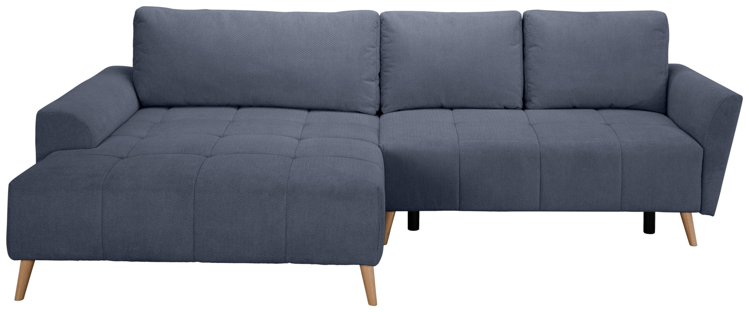 ECKSOFA Blaugrau Webstoff  - Buchefarben/Blaugrau, KONVENTIONELL, Holz/Textil (169/294cm) - Carryhome