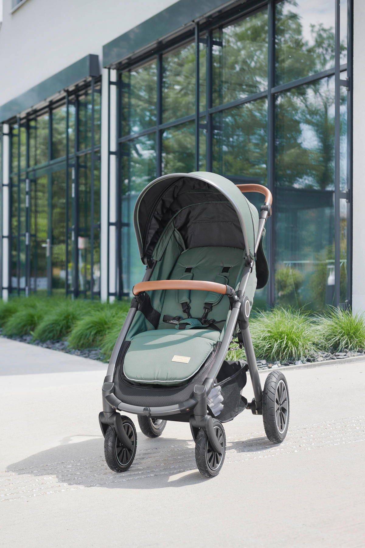 BUGGY Smart  - Schwarz/Olivgrün, Trend, Textil/Metall (115/56/105cm) - Jimmylee