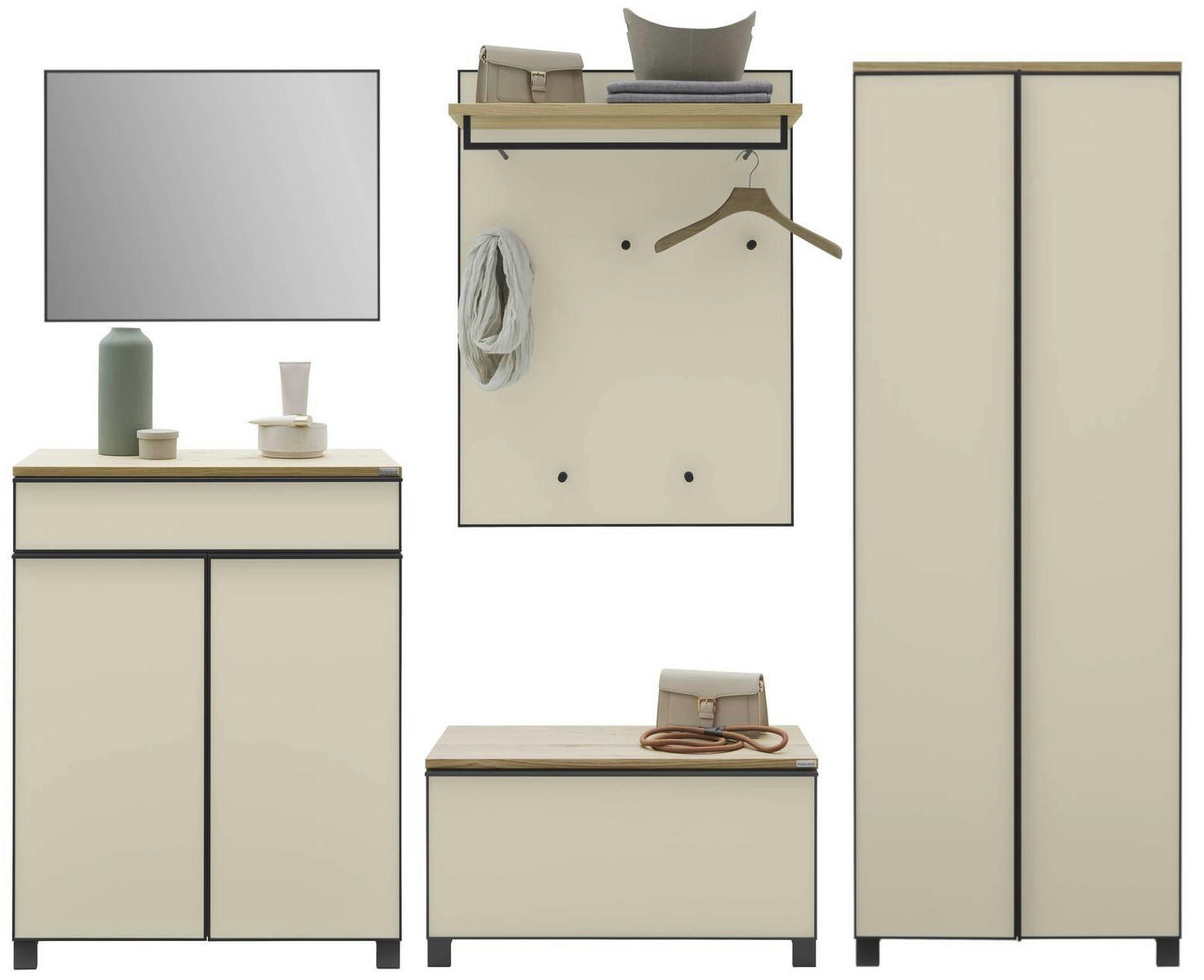 Dieter Knoll Garderobe Eiche, Sahara 260x193x37 cm